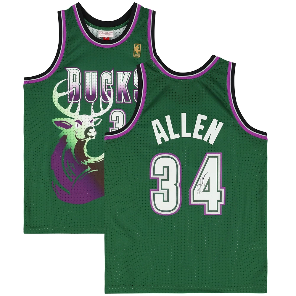 Ray Allen Milwaukee Bucks Autographed Mitchell & Ness - Swingman Jersey
