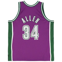 Ray Allen Milwaukee Bucks Autographed Purple Mitchell & Ness 2001-2002 Swingman Jersey