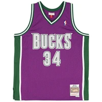 Ray Allen Milwaukee Bucks Autographed Purple Mitchell & Ness 2001-2002 Swingman Jersey