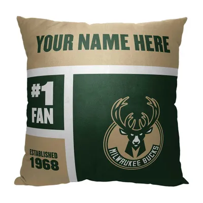 Milwaukee Bucks The Northwest Group 18'' x 18'' Colorblock Personalized Throw Pillow