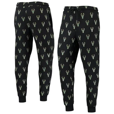 Milwaukee Bucks The Wild Collective Allover Logo Jogger Pants - Black