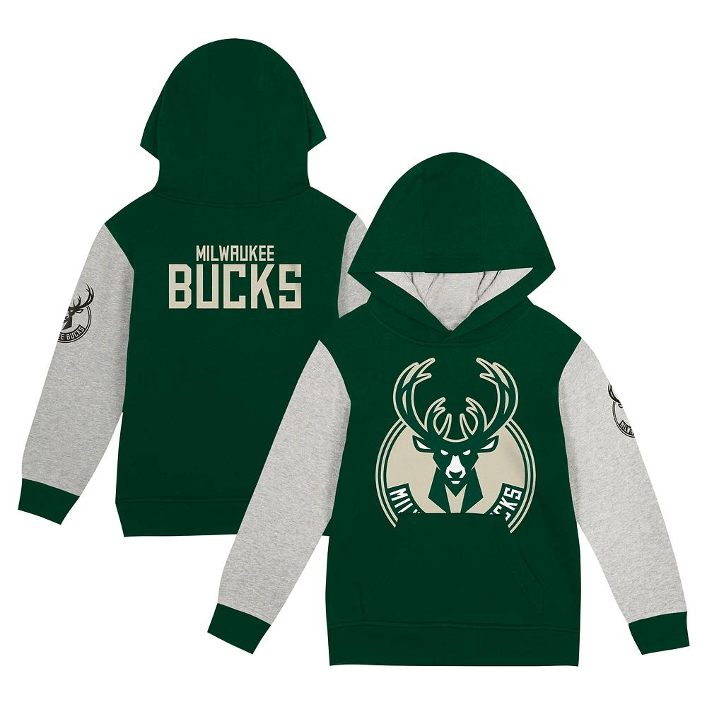 Sweat à capuche en polaire vert chasseur pour tout-petits Milwaukee Bucks Fair Catch