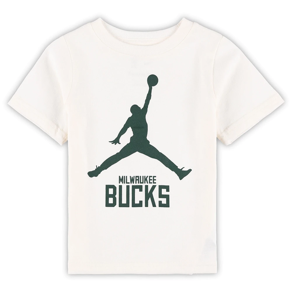 Toddler Jordan Brand Cream Milwaukee Bucks Essential Jumpman T-Shirt