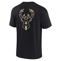 Unisex Fanatics Black Milwaukee Bucks Elements Super Soft Short Sleeve T-Shirt