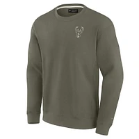 Sweat-shirt unisexe Fanatics Olive Milwaukee Bucks Elements en polaire ultra douce