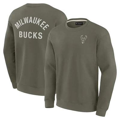 Sweat-shirt unisexe Fanatics Olive Milwaukee Bucks Elements en polaire ultra douce