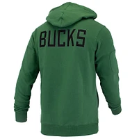 Unisex FISLL Hunter Green Milwaukee Bucks Logoman Shadow Collection Pullover Hoodie
