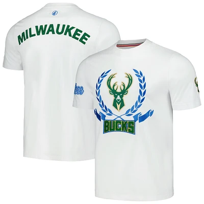 T-shirt unisexe FISLL blanc Milwaukee Bucks Heritage Crest