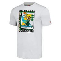 Hommage unisexe Giannis Antetokounmpo Heather Grey Milwaukee Bucks SkyBox Player T-shirt triple mélange