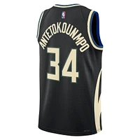 Unisexe Jordan Brand Giannis Antetokounmpo Maillot Milwaukee Bucks Swingman Noir - Statement Edition