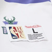 Unisex Mitchell & Ness  White Milwaukee Bucks Hardwood Classics Vintage Team Origins Premium T-Shirt