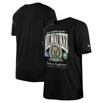 T-shirt oversize noir unisexe Milwaukee Bucks Essentials Boxy de New Era