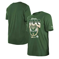 T-shirt unisexe New Era Hunter Green Milwaukee Bucks Summer Classics