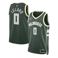 Maillot Nike Swingman unisexe Damian Lillard Hunter vert Milwaukee Bucks - Édition Icon