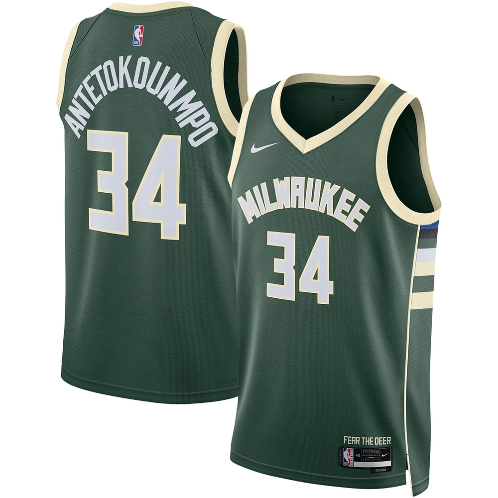 Unisexe Nike Giannis Antetokounmpo Vert Milwaukee Bucks Swingman Player Jersey - Icon Edition