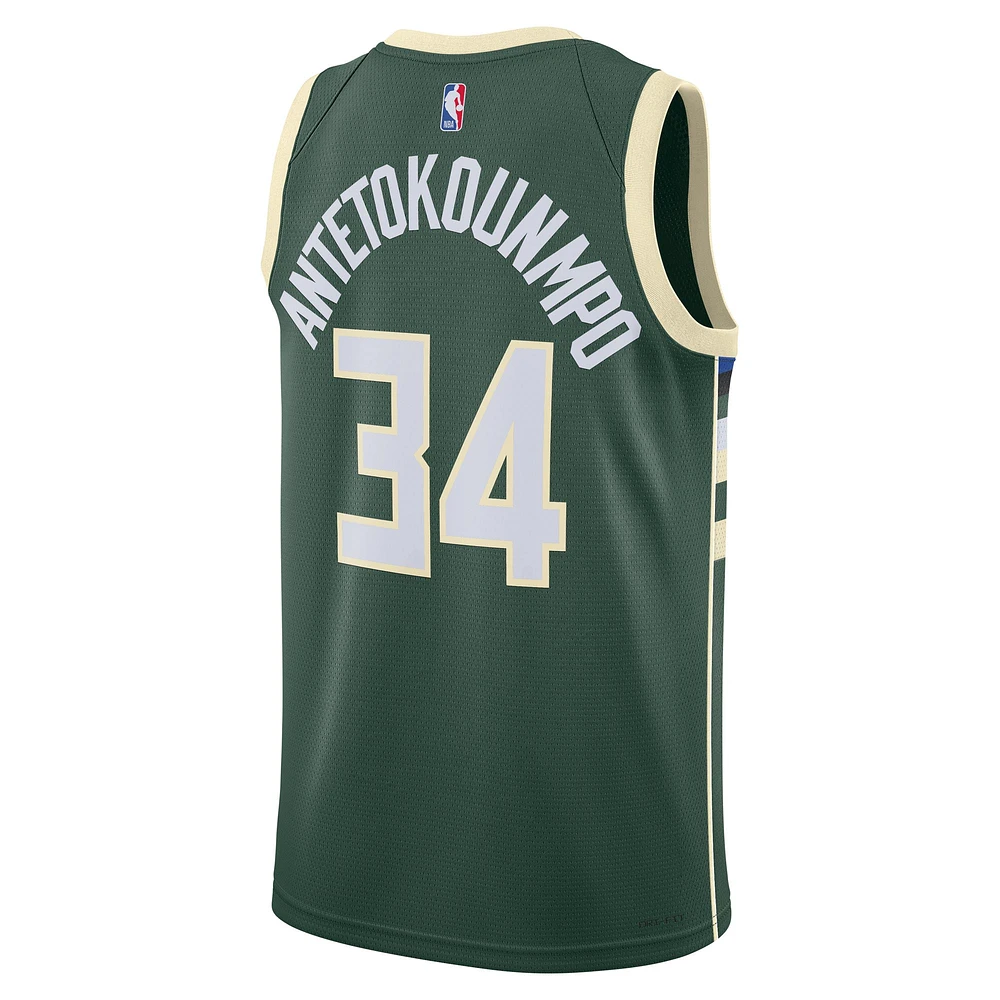 Unisex Nike Giannis Antetokounmpo Hunter Green Milwaukee Bucks Swingman Jersey - Icon Edition