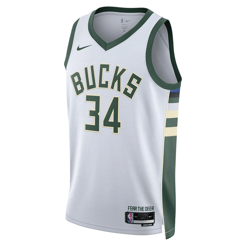 Unisex Nike Giannis Antetokounmpo White Milwaukee Bucks Swingman Jersey - Association Edition