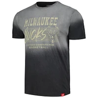 T-shirt unisexe Sportiqe noir Milwaukee Bucks Bingham Sun-Fade