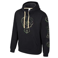 Sweat à capuche unisexe Stadium Essentials noir Milwaukee Bucks Elementized