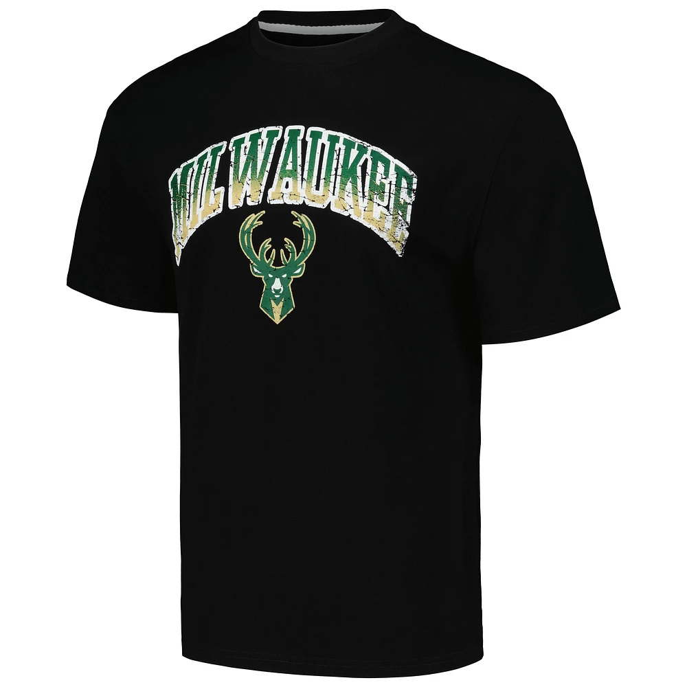 T-shirt unisexe Stadium Essentials noir Milwaukee Bucks Terrace