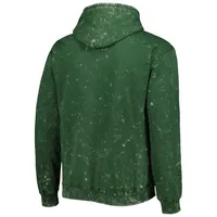 Unisex The Wild Collective Hunter Green Milwaukee Bucks Tonal Acid Wash Pullover Hoodie