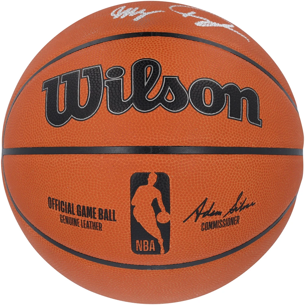 Victor Wembanyama & Giannis Antetokounmpo Autographed Wilson Official Game Basketball 