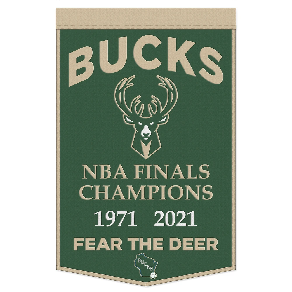 Bannière de championnat WinCraft Milwaukee Bucks 24" x 38"