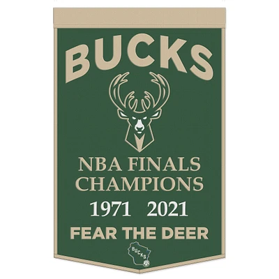 Bannière de championnat WinCraft Milwaukee Bucks 24" x 38"