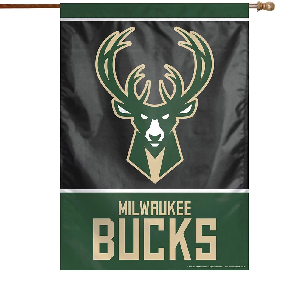 WinCraft Milwaukee Bucks 28 "x 40" Bannière verticale simple face avec logo principal