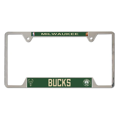 Cadre de plaque d'immatriculation en métal chromé WinCraft Milwaukee Bucks