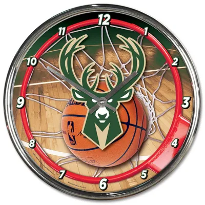 Milwaukee Bucks WinCraft Chrome Wall Clock