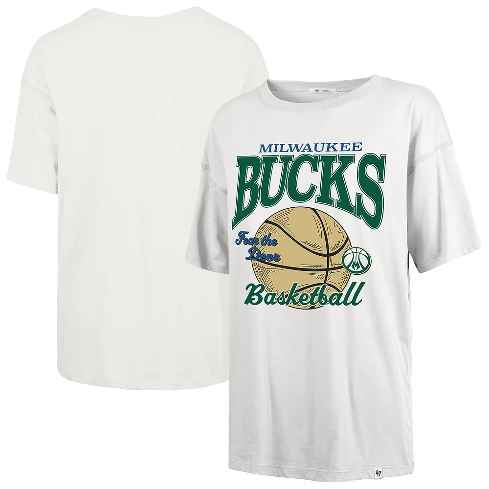 T-shirt blanc pour femme Milwaukee Bucks City Edition Down Court Sadie '47