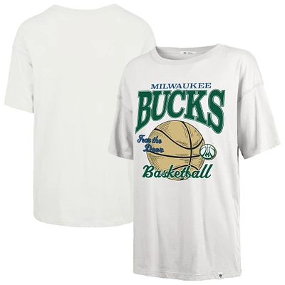 T-shirt blanc pour femme Milwaukee Bucks City Edition Down Court Sadie '47