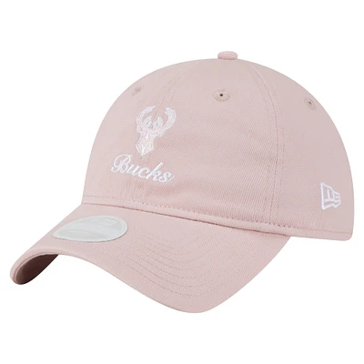 Women's New Era  Pink Milwaukee Bucks Gameday Preppy 9Twenty Adjustable Hat
