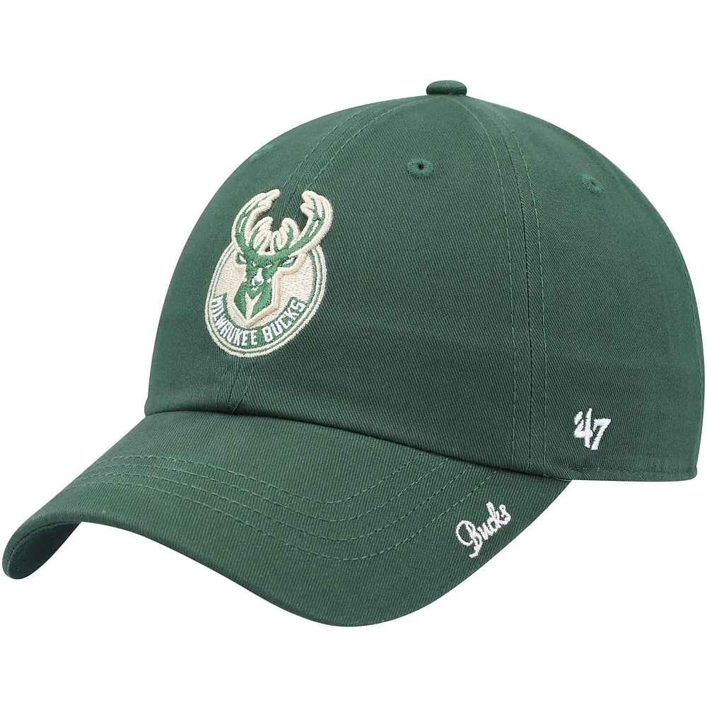 Women's '47 Hunter Green Milwaukee Bucks Miata Clean Up Logo Adjustable Hat