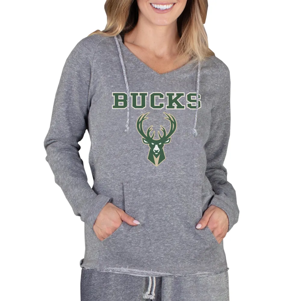 Fanatics Milwaukee Bucks Women's Halftime Cropped Hoodie - Heather