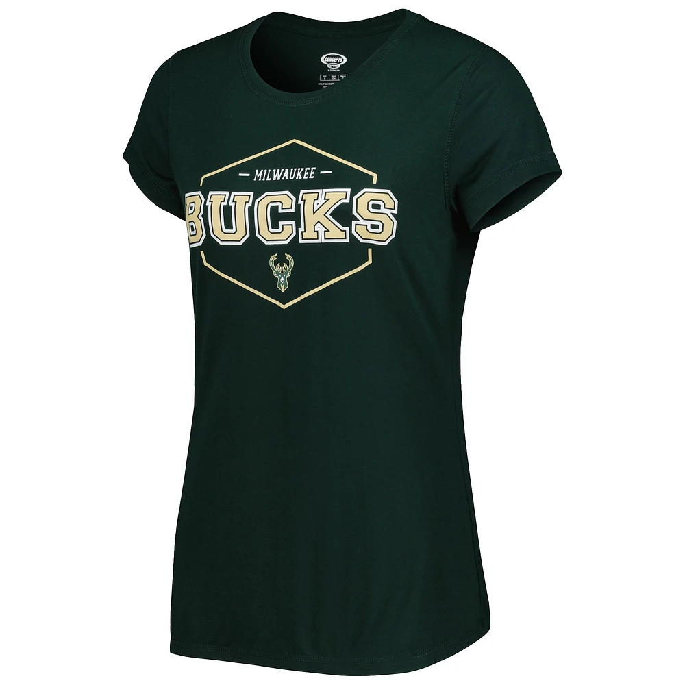 Concepts Sport Hunter Green/Black Milwaukee Bucks Badge T-shirt et pantalon de pyjama Ensemble nuit