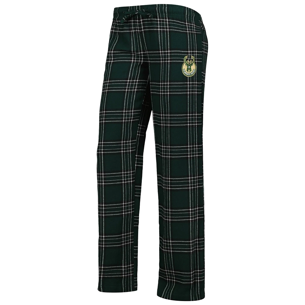 Concepts Sport Hunter Green/Black Milwaukee Bucks Badge T-shirt et pantalon de pyjama Ensemble nuit