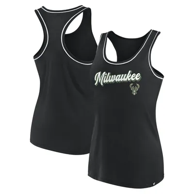 Milwaukee Bucks Fanatics Branded Women's Wordmark Logo Racerback Tank Top - Black