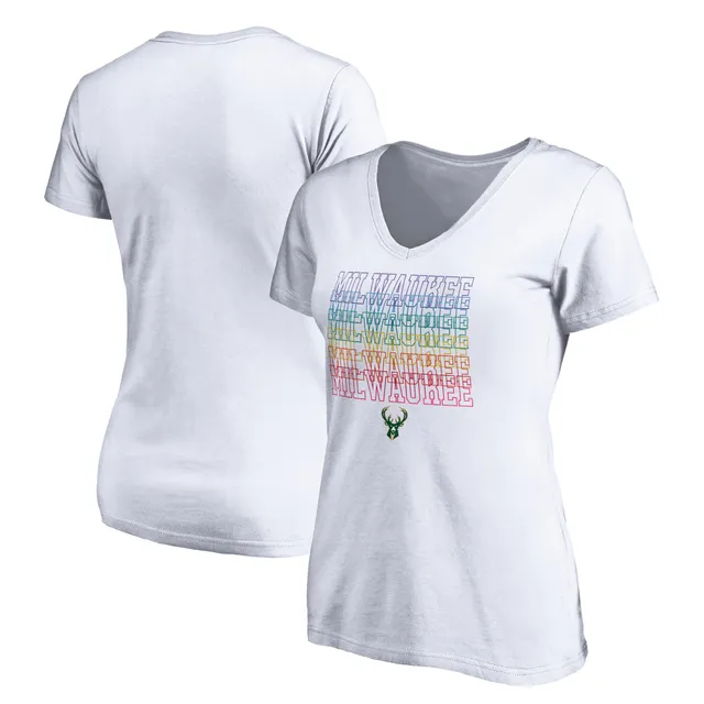 Milwaukee Brewers Pride Graphic T-Shirt - White - Womens