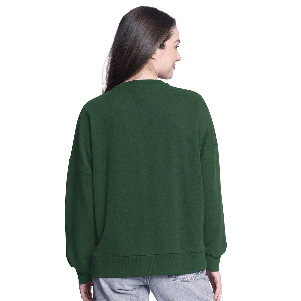 Women's G-III 4Her by Carl Banks Hunter Green Milwaukee Bucks Athletic Pullover Sweatshirt