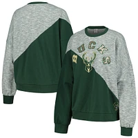 Sweat-shirt à capuche fendu G-III 4Her par Carl Banks pour femmes Hunter Green Milwaukee Bucks Benches