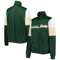 Veste de survêtement à fermeture éclair pour femme G-III 4Her by Carl Banks Hunter Green Milwaukee Bucks Change Up