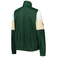 Women's G-III 4Her by Carl Banks Hunter Green Milwaukee Bucks Change Up Full-Zip Track Jacket