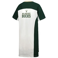 Robe t-shirt lancer libre des Milwaukee Bucks G-III 4Her by Carl Banks pour femme, blanc