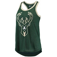 Women's G-III Sports by Carl Banks Hunter Green Milwaukee Bucks Showdown Scoop-Neck Racerback Tank Top