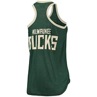 Women's G-III Sports by Carl Banks Hunter Green Milwaukee Bucks Showdown Scoop-Neck Racerback Tank Top