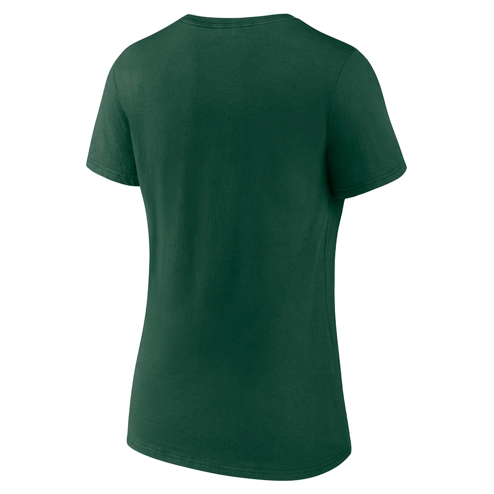 Women's  Hunter Green Milwaukee Bucks Unrivaled V-Neck T-Shirt