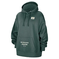 Women's Jordan Brand  Green Milwaukee Bucks Courtside Statement Edition Oversize Pullover Hoodie