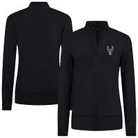 Women's Levelwear Black Milwaukee Bucks Shine Full-Zip Jacket